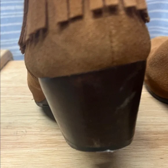 Fringe Suede Ankle Boots - Brown - Picture 3 of 6